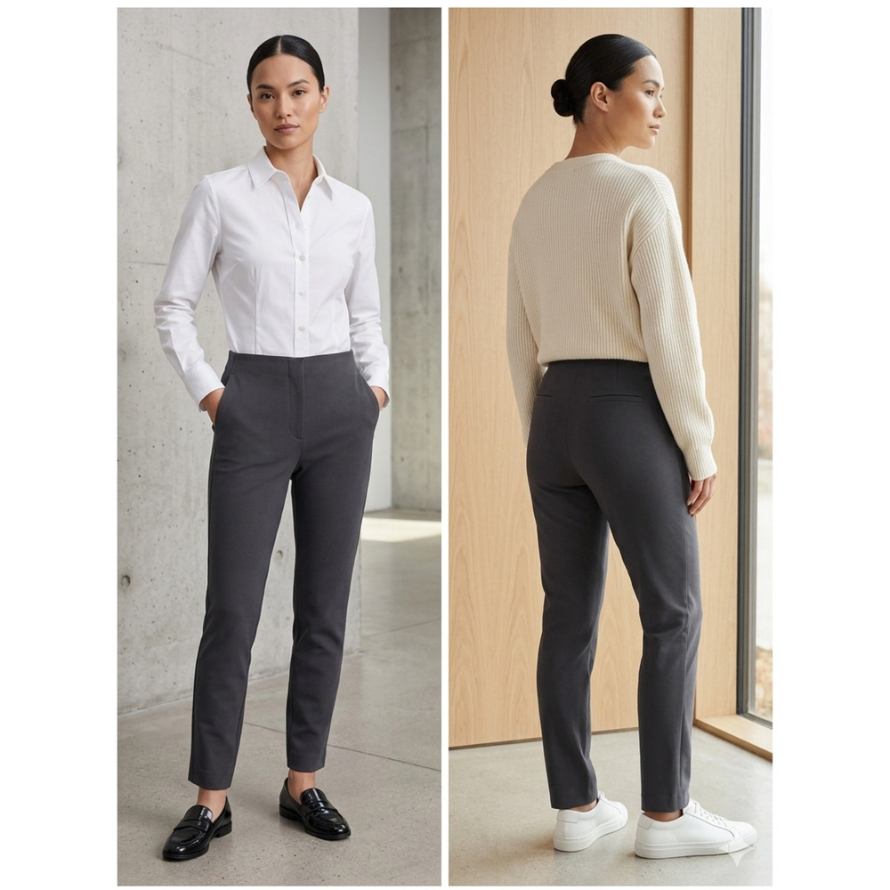 Everlane Charcoal Grey HighRise Ankle Skinny Pants Minimalist Career Chic Size 0